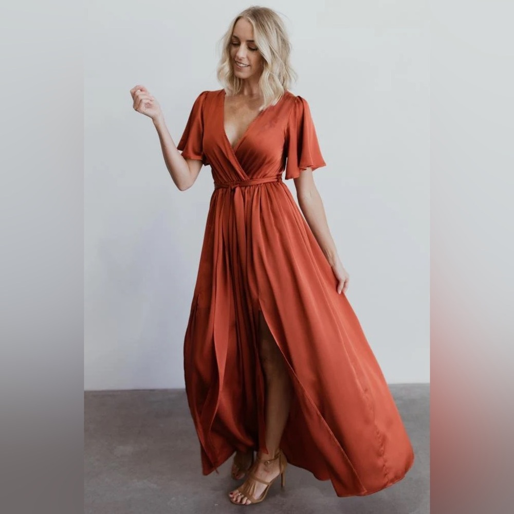 Baltic Born Rust Belted Maxi Dress